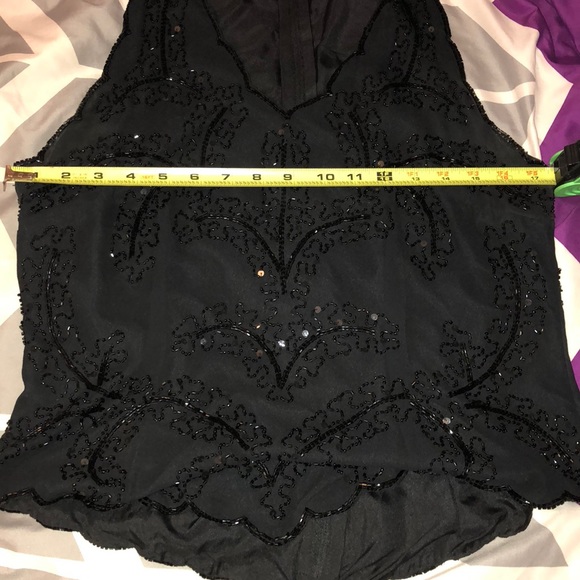J Laxmi Black Formal Sequin and Bead Top - Picture 7 of 8